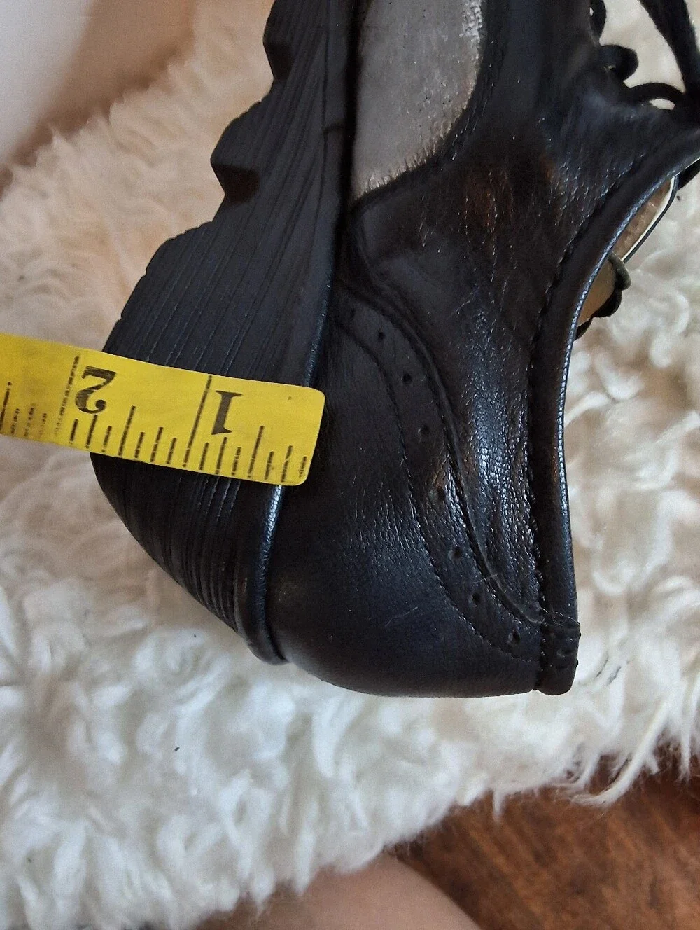 Fly London Black Silver Leather Lace Up Wedge Oxford Shoes Size 40 9- 9.6